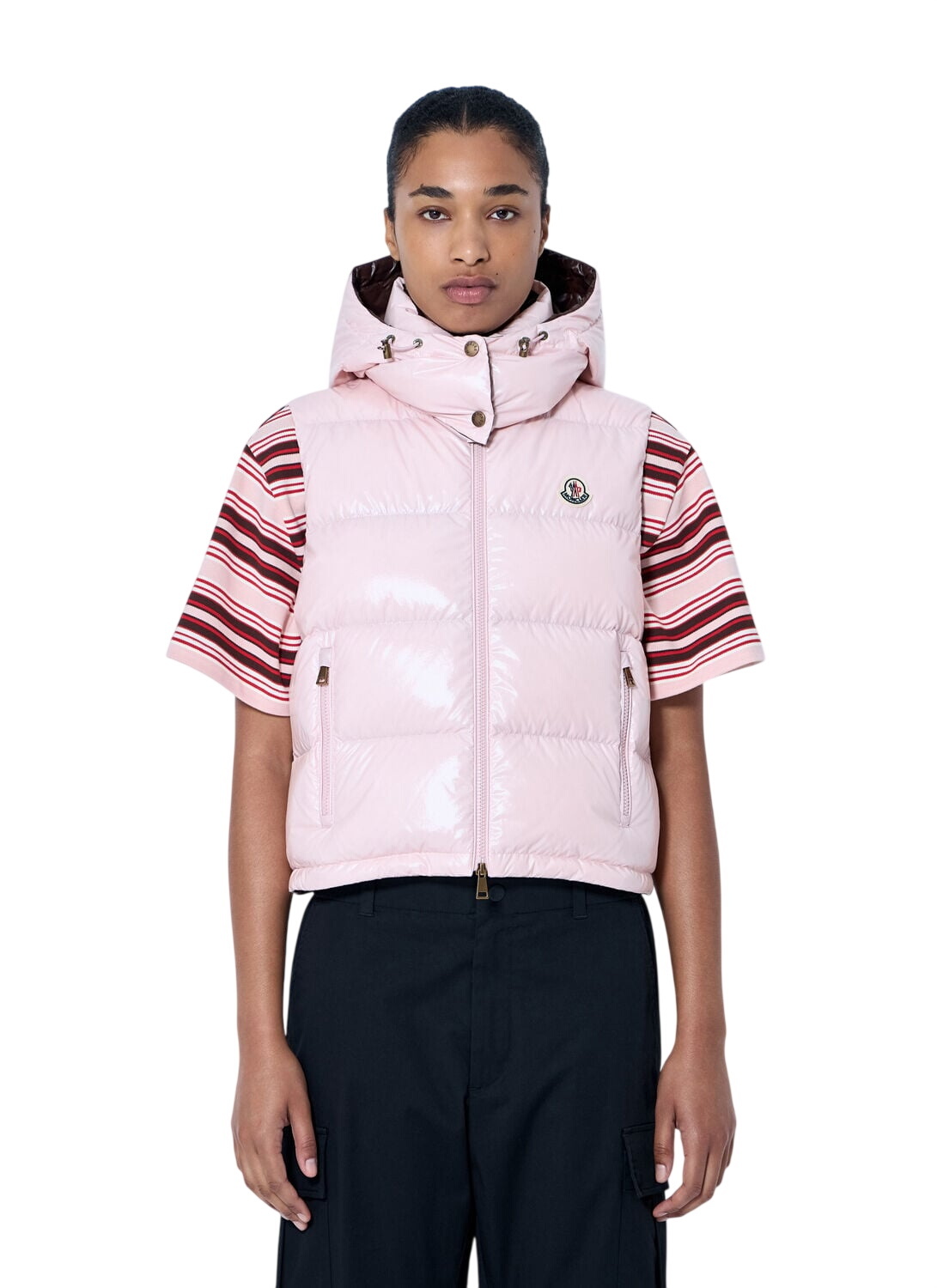 Moncler Ghany Quilted Shell Gilet Pink Moncler
