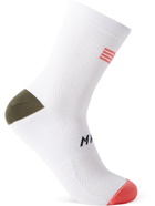 MAAP - Flag Colour-Block Stretch-Knit Cycling Socks - White