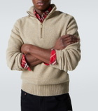 Burberry Burberry Check wool and cashmere half-zip sweater