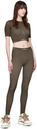 AMIRI Brown Ribbed Leggings