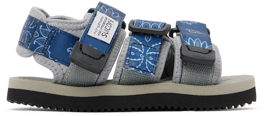 Suicoke Kids Navy Gray Kisee Sandals Suicoke