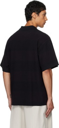 Alexander Wang Black Rib Short Sleeve Polo