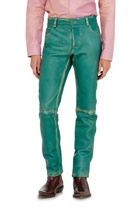 Diesel Pants in treated leather - Pants Mens in Green