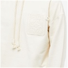 Loewe Men's Anagram Patch Pocket Hoody in White Ash