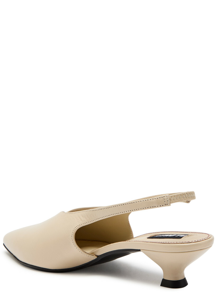 Alohas Eros 45 Glossed Leather Slingback Pumps Cream