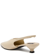 Alohas Eros 45 Glossed Leather Slingback Pumps Cream