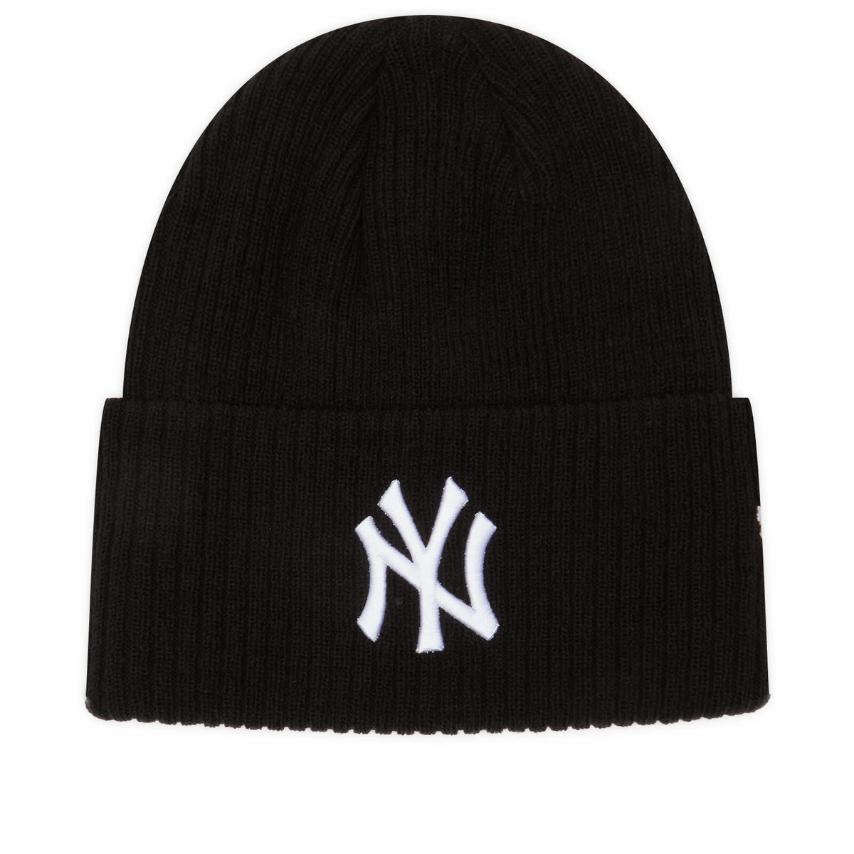 New Era New York Yankees Wide Cuff Beanie Hat in Black 
