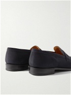 J.M. Weston - 180 Moccasin Suede Penny Loafers - Blue