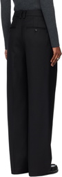 TONYWACK Black Pleated Wool Tailored Trousers