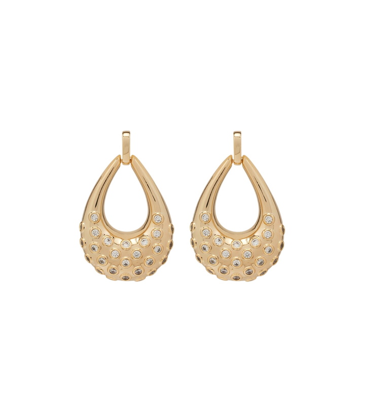 Photo: Self-Portrait Crystal-embellished hoop earrings