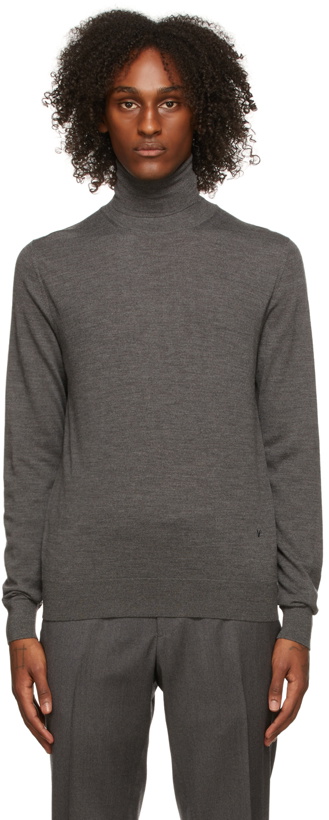 Photo: Isaia Grey Long Sleeve Turtleneck T-Shirt
