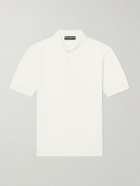 Dolce&Gabbana - Logo-Embroidered Knitted Silk Polo Shirt - White