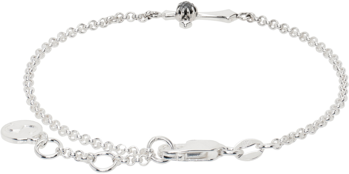 Stolen Girlfriends Club SSENSE Exclusive Silver Gothic Side Cross Bracelet