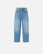 Pinko Mom Fit Jeans With Sheer Organza Inserts Light Vintage Wash