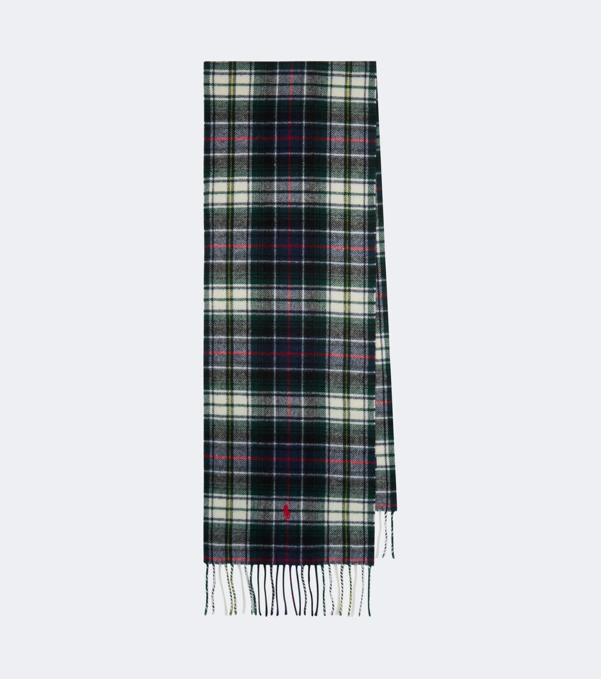 Polo Ralph Lauren Checked fringed wool scarf