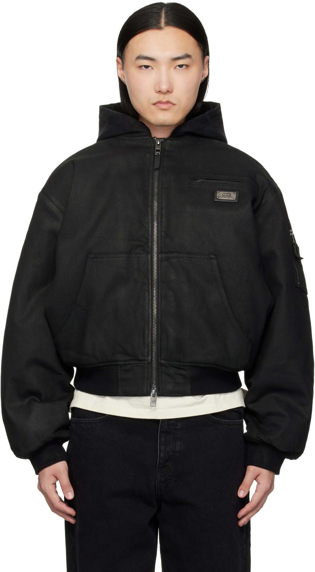 Ksubi Black Sin City Plated Waxed Jacket