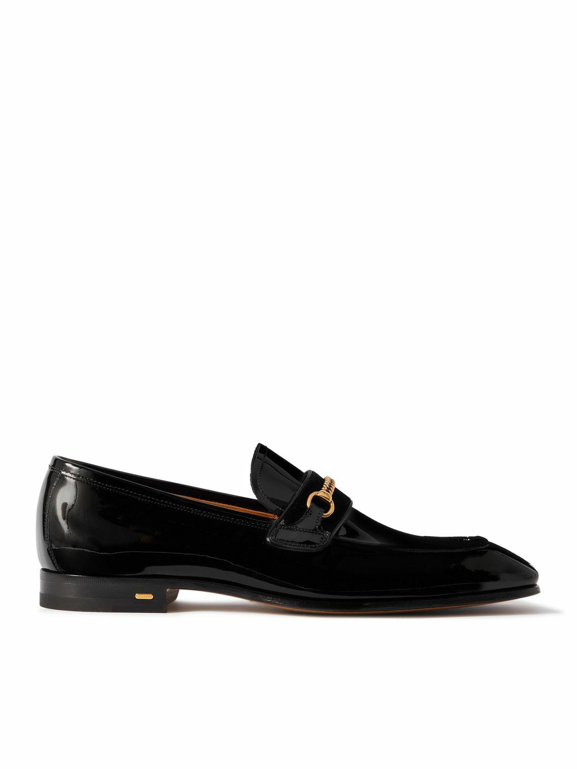 TOM FORD - Bailey Embellished Patent-Leather Penny Loafers - Black TOM FORD