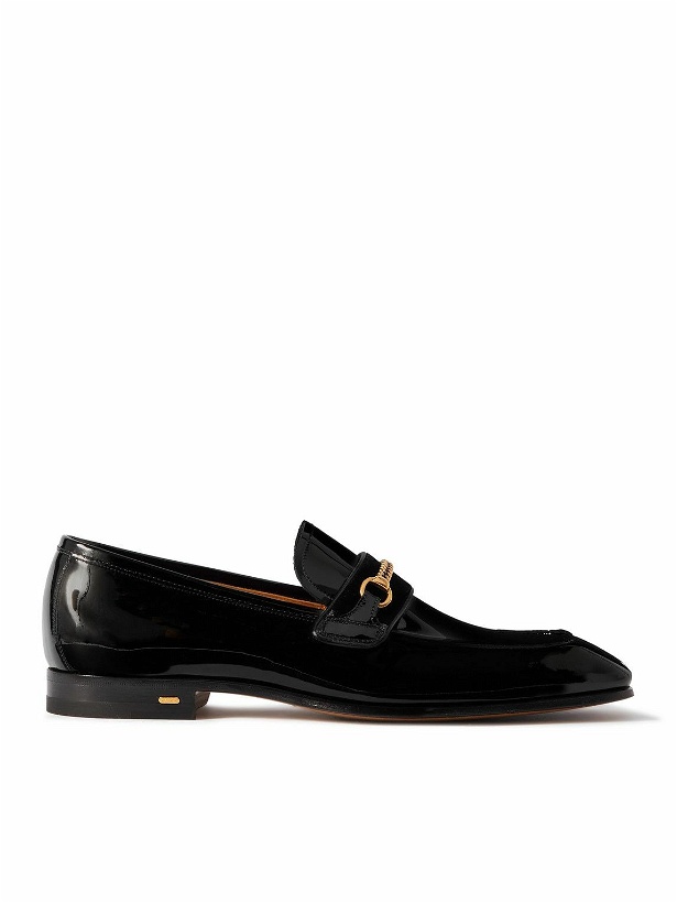Photo: TOM FORD - Bailey Embellished Patent-Leather Penny Loafers - Black