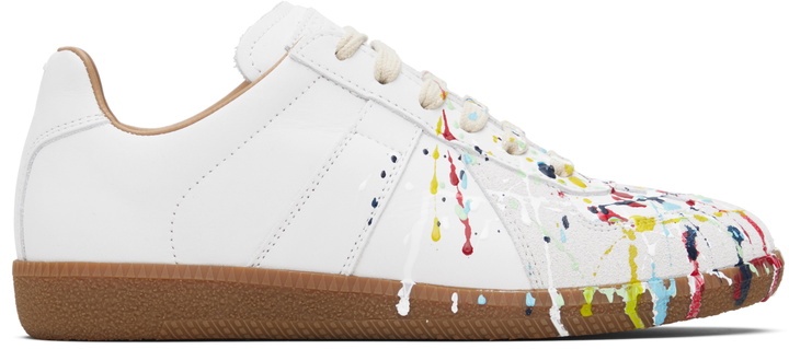 Photo: Maison Margiela White Paint Replica Sneakers
