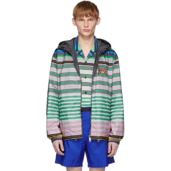 Photo: Prada Reversible Multicolor Striped Nylon Jacket