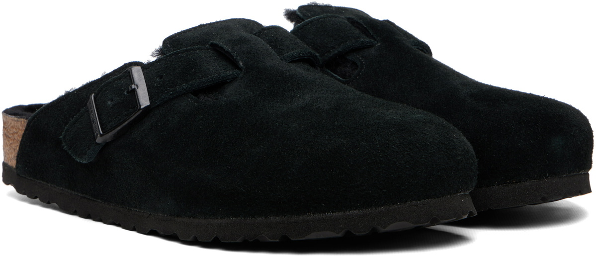 Birkenstock Black Regular Boston Shearling Loafers
