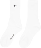 Palmes Two-Pack White Mid Socks