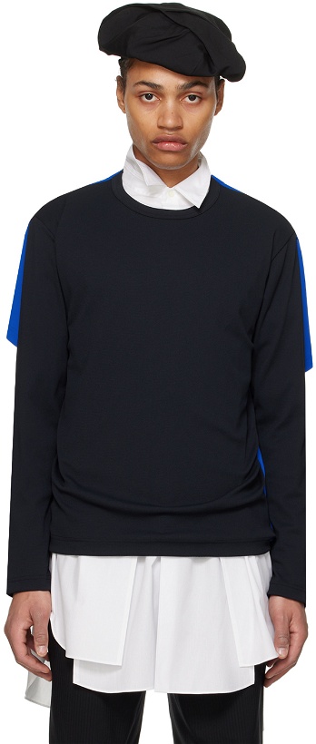 Photo: Comme des Garçons Homme Plus Black & Blue Layered Long Sleeve T-Shirt