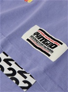 RRR123 - Oversized Printed Cotton-Jersey T-Shirt - Purple