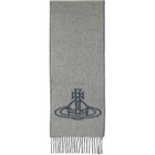 Vivienne Westwood Gray & Blue Double Face Scarf