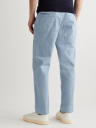 Officine Générale - Edouard Tapered Belted Recycled Cotton-Twill Chinos - Blue