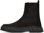 Virón Black Waxed Faux-Suede 1997 Chelsea Boots