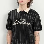 Les Deux Men's Pinstripe Knitted Polo in Black