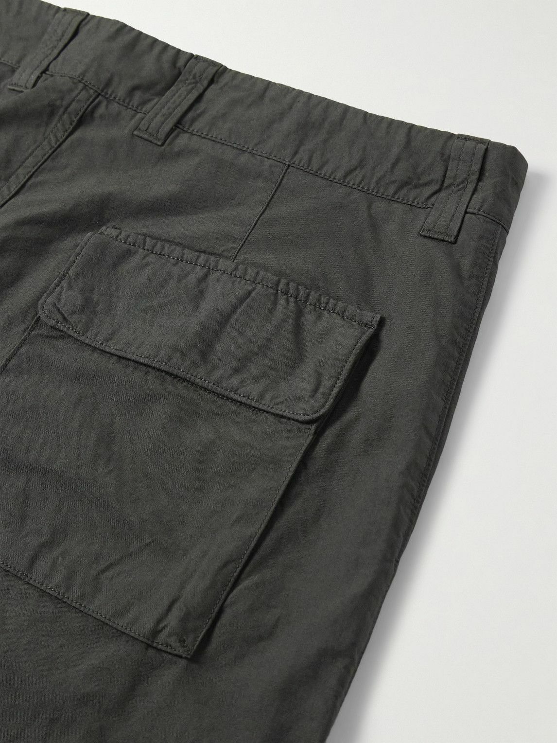 Stone Island - Straight-Leg Garment-Dyed Organic Cotton-Canvas Trousers - Gray