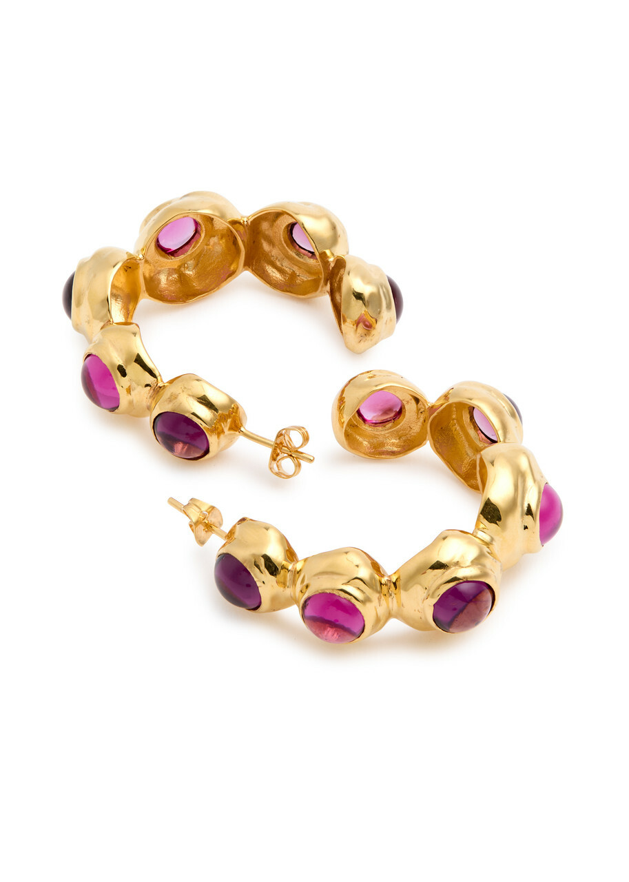 Joanna Laura Constantine Embellished Hoop Earrings - Gold - One Size
