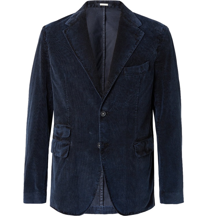 Photo: Massimo Alba - Cotton-Corduroy Suit Jacket - Blue