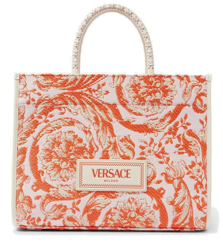 Photo: Versace Athena Barocco Large leather tote bag