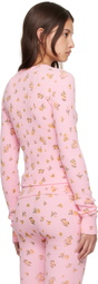GUIZIO Pink Long Sleeve Thermal T-shirt