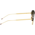 Thom Browne Brown Acetate & Titanium Aviator Pilot Sunglasses