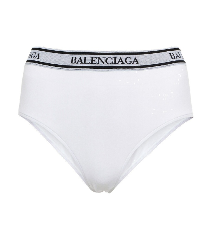 Photo: Balenciaga - Logo high-rise jersey briefs