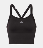 Alo Yoga Seamless Ribbed logo sports bra