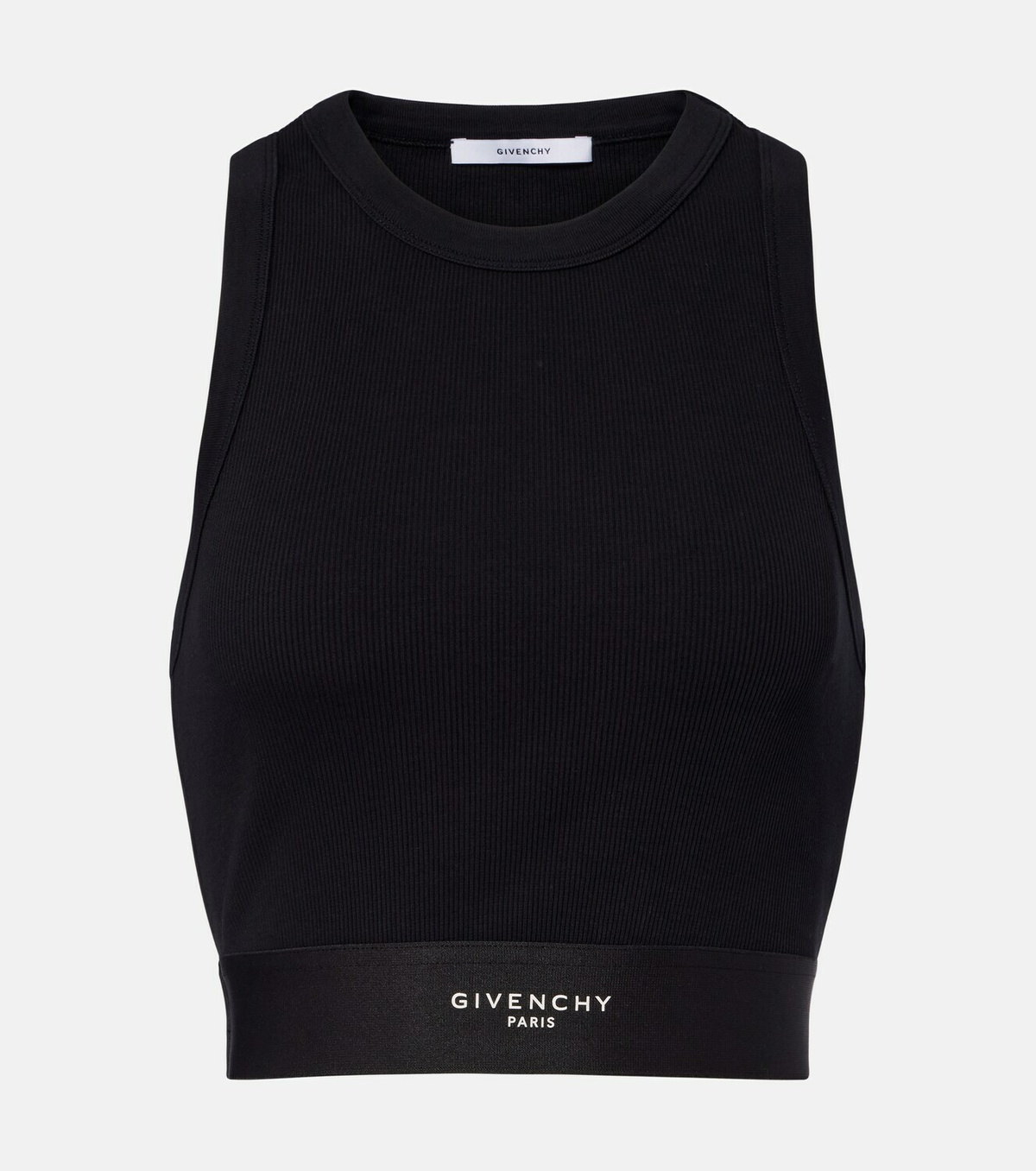 Givenchy Logo ribbed-knit cropped cotton tank top