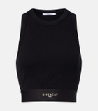 Givenchy Logo ribbed-knit cropped cotton tank top