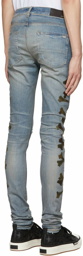 AMIRI Blue Camo Bones Jeans