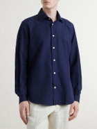 Eleventy - Lyocell, Linen and Cotton-Blend Shirt - Blue