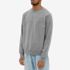 Acne Studios Men's Kalon New Face Crew Knit in Grey Melange