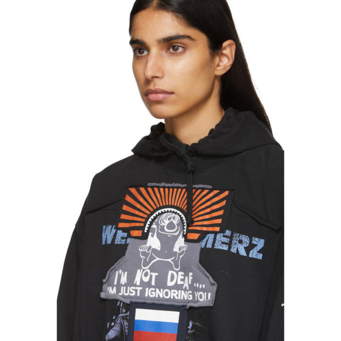 Vetements Black Russia Patchwork Hoodie Vetements