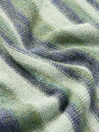 Inis Meáin - Strata Striped Knitted Linen T-Shirt - Green