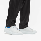 Alexander McQueen Men's Heel Tab Wedge Sole Sneakers in White/Blue