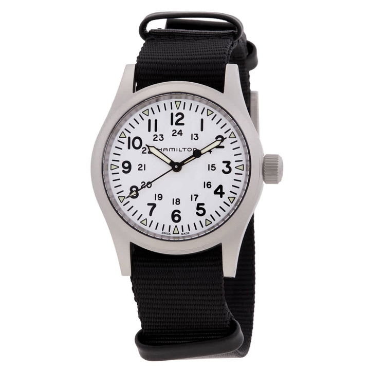 Photo: Hamilton Khaki Field Manual Wind White Dial Watch H69439910