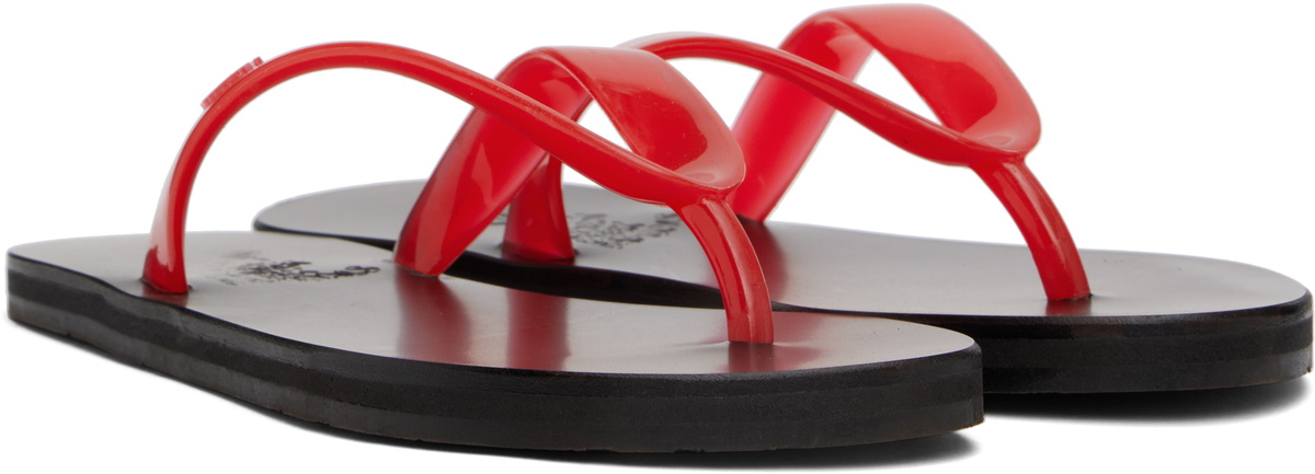 Ancient Greek Sandals Red Saionara Jelly Flip-Flops Ancient
